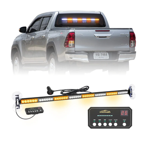 XRIDONSEN 35 inch Traffic Advisor Light Bar 48 LED Strobe Lights Amber White Emergency Safety Warning Hazard Front/Rear Window Display Controller for Construction Vehicles plow/Tow Trucks Wreckers