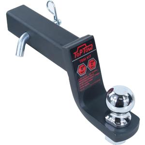 TOPTOW Trailer Hitch Ball Mount Kit with 2 inch Trailer Ball and 5/8 inch Hitch Pin, 4 inch Drop, Fits 2 inch Hitch Receiver, Matte Black