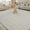 8x10 Area Rugs for Living Room Bedroom, Large Area Rug Shaggy Carpet Soft Plush Furry Bedside Rug, Rugs for Home Decor (Cream, 8 x 10)