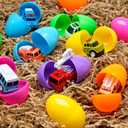 JOYIN 12 Pcs Prefilled Easter Eggs with Toys, Plastic Eggs with Cute Pull Back Cars, Easter Basket Stuffers, Party Favors for Kids, Classroom Prize Supplies