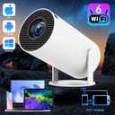 Mini Projector HY300 Pro, Portable Projector with Dual-Band WIFI6 5G Wireless 5.4 Bluetooth, Smart Projector Support 4K 1080P, Auto Keystone Correction 35"-130" Screen Video Projector