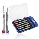 WORKPRO 6-Piece Magnetic Screwdriver Set, S2 Alloy Steel, 3 Phillips and 3 Slotted Tips Small Screwdriver Repair Tool Kit, Good for Phone, Computer, Watch, Eyeglass, Electronic