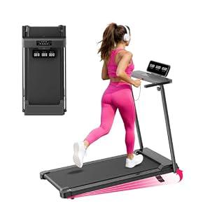 Portable Treadmill with Incline, Walking Pad with Handle Bar for Home, 3.5HP Small Walking Pad Treadmill with Incline and Handles, Electric Mini Treadmills for Home Exercising, 0.6-10MPH, 400LBS