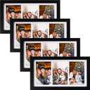 Suzile 4 Pcs 8 x 14 Collage Picture Frame 3 Opening 4 x 6 Picture Frame Multiple Three Photo Frame with Mat Hanging Hardware for Family Photo Display Wall Tabletop Decoration Gift for Daughter Son