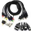 whiteeeen 4 in 1 RGB Sync Video Audio RCA Cable for Sega Mega Drive MD1 MD2 Genesis Saturn DC Dreamcast SS RGBS Cord 6FT