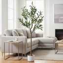 GarveeHome 4FT Faux Olive Tree, Indoor Artificial Potted Olive Tree with White Planter, Lifelike 14 Fruits and Realistic Leaves, Modern Fake Tree for Home House Office Patio Decor Gift ﻿ ﻿