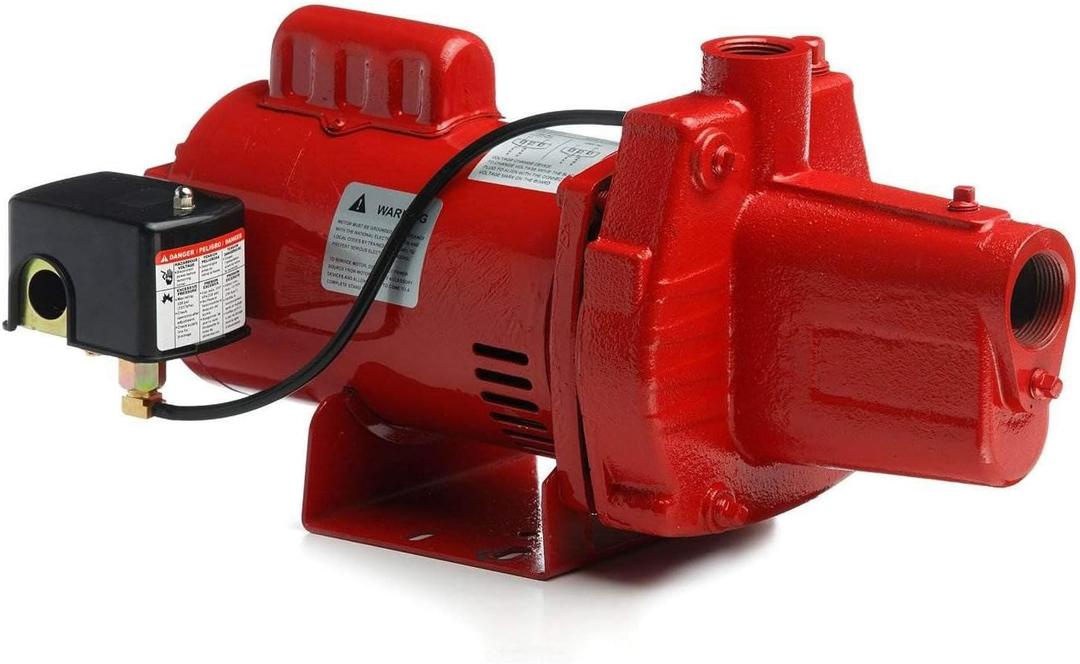 Red Lion RJS-100-PREM 1 HP, 23 GPM, 115/230 Volt, Premium Cast Iron Shallow Well Jet Pump, Red, 602208