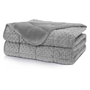 Huloo Sleep Weighted Blanket Queen 15lbs for Adult(60"×80",Gray) Breathable Soft Minky Weighted Throw Blanket for All Season,Heavy Blanket with Premium Glass Beads