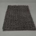 Yimobra Bathroom Rugs Non Slip Washable 24x17 Inch - Ultra Soft Absorbent Chenille Bath Mat, Quick Dry Shaggy Floor Carpet for Tub Shower, Gray Home Decor Accessories (Grey)