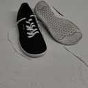 WHITIN Wide Toe Box Barefoot Sneakers for Women | Lightweight Canvas Minimalist Shoes (9, Black White)