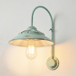 Solar Barn Lights with Motion Sensor - Metal Solar Porch Lights Outdoor with 4 High Efficiency Solar Panels - Rustic Wall Lights for Chicken Coop & Shed FarmhouseMint Green