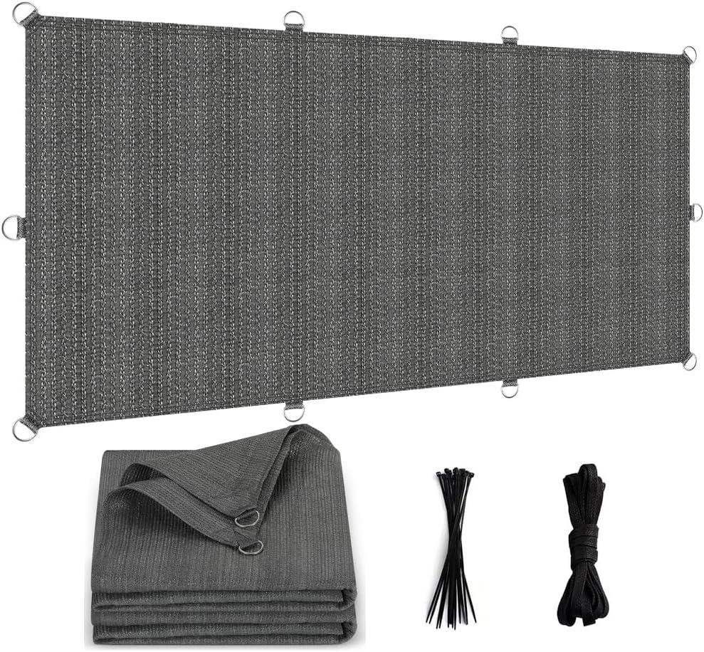 Sun Shade Cloth 10x15 FT, UV Block Outdoor Patio Shade Cover, Permeable and Tear Fade Resistant Rectangle Sunshade Fabric for Backyard, Porch, Pergola, Yard, Deck, Garden, Gray