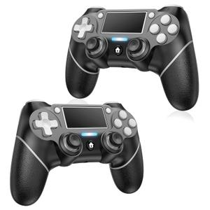 Matbip 2 Pack wireless controller for P4, Wireless Controller for p4/Pro/Slim/PC with Non-Slip Grip, Dual Vibration, Turbo, Type-C Port (Midnight Black * 2)