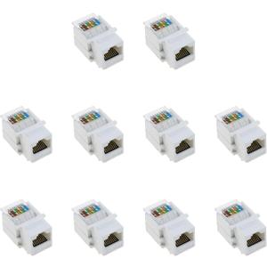 10PCS Cat5e Tool Free Keystone Jack Connector Adapters RJ45 Cable Network Information Panel