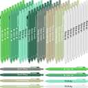 Sayglossy 50 Pcs Baby Shower Multi Color Ballpoint Pens Favors Bulk Ballpoint Pen with Black Ink Retractable Writing Pens for Favors Party Guests(Green Series,Sweet Baby)