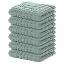Yoofoss Muslin Baby Washcloths 100% Organic Cotton Face Towels 6 Pack Wash Cloths for Baby 12x12in Soft and Absorbent Baby Wipes (Dark Green)