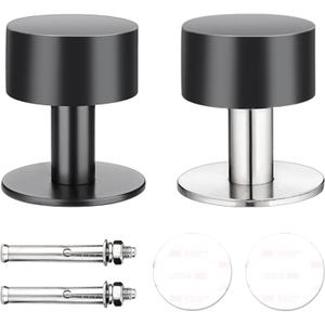 2 Pcs Door Stoppers, Heavy Duty Modern Cylindrical Doorstops Without Drill, Rubber Bumper Adhesive Door Stop Wall Protector,2.36inch