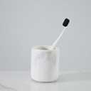Natural White Marble Toothbrush Holder for Bathroom, Mordern Organic White Marble Toothbrush Cup, Luxury Texture Razor Holder, Razor Organizer for Dressing Table, Countertop, Hotel
