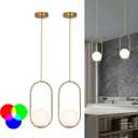 Battery Operated Pendant Light Set of 2,Wireless Indoor Battery Chandelier with C2025 Remote Control Dimmable,Rechargeable Hanging Light for Dining Room Kitchen Bedroom Living Room