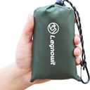 Outdoor Pocket Blanket, 55"x60" Waterproof Foldable Compact Small Pincic Blanket, Ultralight Tarp for Camping, Festival, Beach, Hiking, Backpacking, Travel and More, Stakes Included (Army Green)