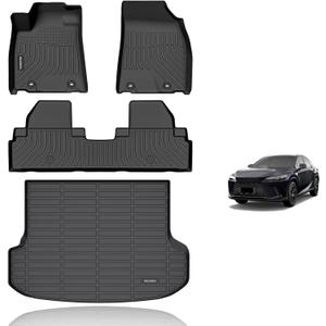 KELCSEECS Floor Mats & Cargo Liner Custom for Lexus RX 2010-2015,All Weather Protection TPE Floor Liners Front& Rear Row Full Set Lexus RX Accessories Black