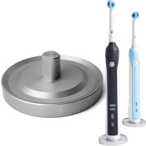 Silver Oral-B Compatible Electric Toothbrush Holder for Bathroom, Aluminum Oral B Toothbrush Holder with Hygienic Drip Capture Stops Toppling with Metal Toothbrush Stand