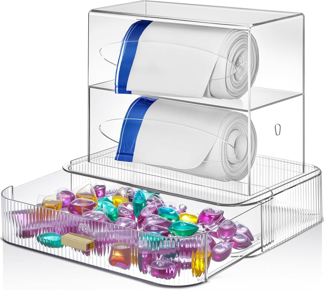 Weysat 3 Pcs Trash Bag Holder Under Sink Stackable Trashbag Dispenser Laundry Room Organization and Storage Laundry Pod Organization Large Acrylic Garbage Bag Dispenser Roll Holder for Kitchen Cabinet Weysat 3 Pcs Trash Bag Holder Under Sink Stackable Trashbag Dispenser Laundry Room Organization and Storage Laundry Pod Organization Large Acrylic Garbage Bag Dispenser Roll Holder for Kitchen Cabinet