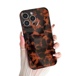 Huahuacase Compatible with for iPhone 14 Pro Case, Tortoise Shell Retro Amber Brown Cheetah Print Leopard, Fashion Classic Soft TPU Protective Shockproof Case for iPhone 14 Pro 6.1 ''Color1