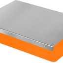 HUAKENER Large Stainless Steel Cutting Boards for Kitchen, Cutting Board with Counter Lip, Cutting Board with Silicone Mat for Meat, Fruits, Vegetables, Bread (19.7 x 15.7 Inch)