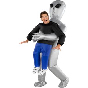 Morph Alien Costume, Silver Inflatable Alien Costume Adult, Inflatable Costumes Adult, Blow Up Costumes for Adults, One Size