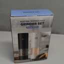 Rechargeable Salt and Pepper Grinder Set with LED Light, Adjustable Coarseness shakers, One-Hand Operation for Kitchen Appliances Christmas Gift Sets for Women(2 Pack Upgrade Black)