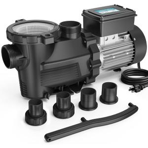 In/Above Ground Pool Pump, Self Primming High Flow (Dual Speed, 2HP, 5200 GPH, 115V)