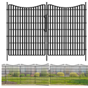 10 Panels No Dig Decorative Outdoor Garden Fence with Gate for Yard, 48 in(H) X 23.6ft(L) Animal Barrier Fencing Rustproof Metal Wire Panel Border for Dog, Rabbits, and Patio Temporary Ground Stakes