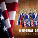 20 Pack Military Flag Set Small Mini Army Armed Forces All Branches Handheld Flags on Wooden Stick for Veterans Day,Memorial Day,US Fourth of July Decorations,5x8 Inch