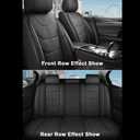 Priprilod Car Seat Covers Full Set, Black Waterproof Leather 5 Seat Covers Automotive Seat Cushion Seat Protectors Universal for Most Cars Trucks Atvs Advs Caravans Car Seat Covers Full Set