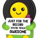 Music Lover Decorations for Him Her Son Daughter Music Lover, Funny Birthday Gifts for Adults Teens Positive Self Care Gifts for Women Men Friends, Just for the Record Home Desk Decor