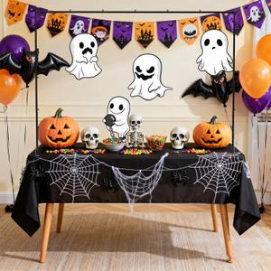 Over The Table Rod Stand with Clamps Adjustable 28"-69" Tall 31"-98" Length Table Arch Stand Hanging for Wedding Birthday Party Halloween Christmas Party (Black)