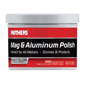 Mothers Mag & Aluminum Polish, 10 oz.  Brilliant Shine, Easy to Use, for All Uncoated & Unplated Metals Including Aluminum Wheels, Stainless Steel Trim and Exhaust Tips, Brass & More (05101)
