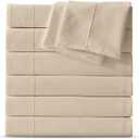 Maple&Stone Full Flat Sheet 6 Pack,Premium Soft & Breathable,Brushed Microfiber Fabric,Anti-Shrinkage & Non-Fading,Bulk Flat Sheets Only Full Size(Beige)