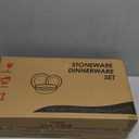 E-far Pasta Bowls Set of 4, 35oz Ceramic Large Salad Bowl Plates for Serving Soup Dinner, Shallow Stoneware Pasta Plate, Microwave & Dishwasher Safe, Speckled Khaki