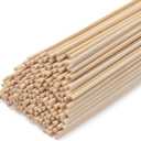 Wooden Dowels Wooden Sticks for Crafts 1/8" x 12", 200 PCS Wood Dowel Rods, Small Bamboo Sticks for Crafting, Round Macrame Dowels, Wood Dowels for Tiered Cake Support, Wedding Ribbon Wands
