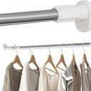 Closet Rod, Heavy-Duty Tension Rod 19.68 To 31.49 Inch, Adjustable Closet Rods for Hanging Clothes, Rust-Resistant Tension Bathroom Rod for Window, Bathroom, Closet, Room Divider Without Drilling