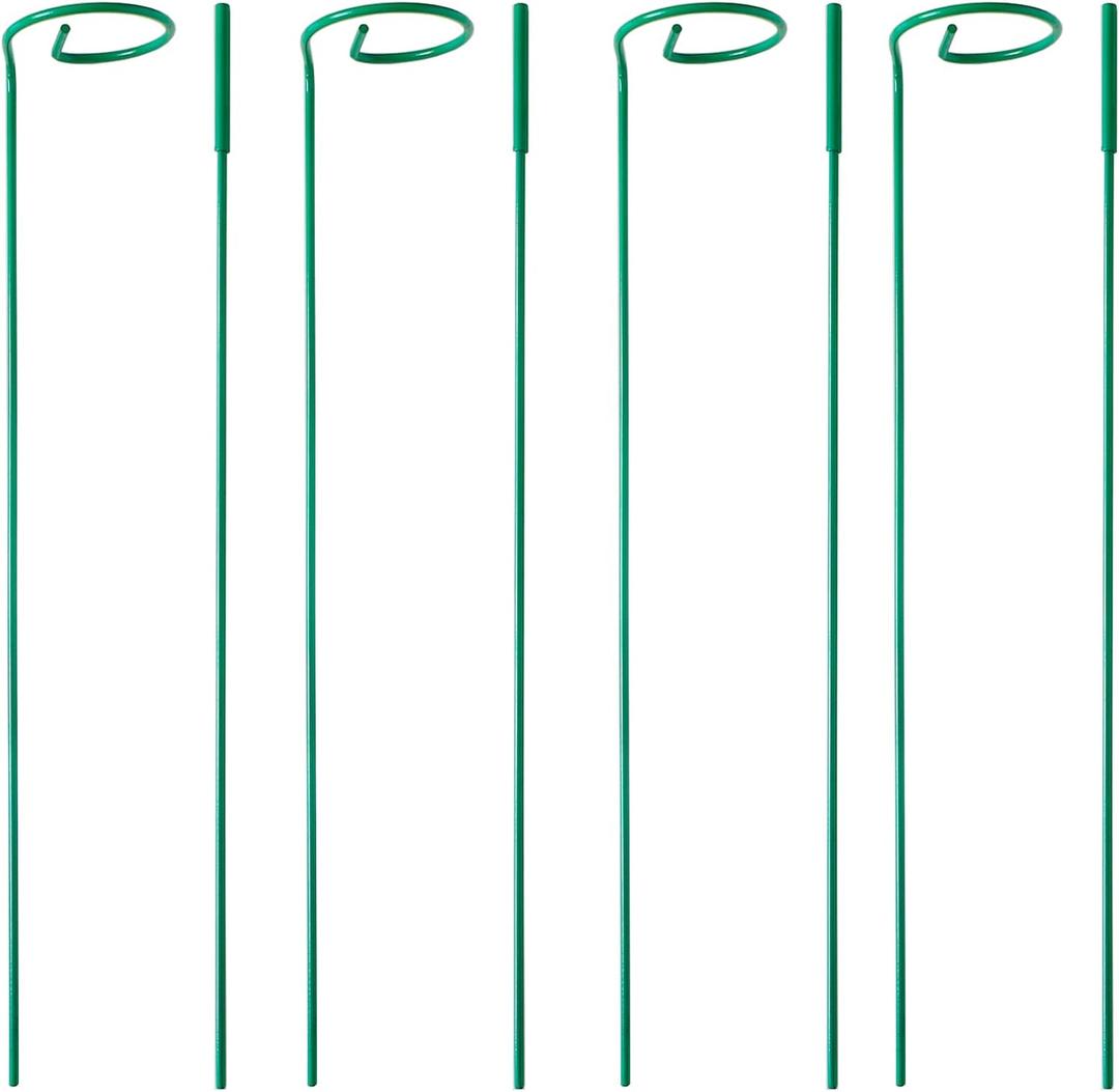 4 Pack Plant Stakes,Plant Support Stakes for Two Sizes(16 or 32 Inches),Plant Stakes for Outdoor Plants,Garden Flower,Tomato(Green) 4 Pack Plant Stakes,Plant Support Stakes for Two Sizes(16 or 32 Inches),Plant Stakes for Outdoor Plants,Garden Flower,Tomato(Green)