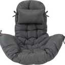 Tudomro Egg Chair Cushion Filling 2.58 kg Replacement Rocking Wicker Chair Cushions High Back Swing Hammock Egg Hanging Cushion Thicken for Indoor Outdoor Patio(Dark Gray,1 Pcs)