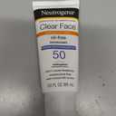 Neutrogena Clear Face Sunscreen Lotion for Acne-Prone Skin, Broad Spectrum SPF 50, Sunscreen for Face & Oily Skin, Oil-,Fragrance- & Oxybenzone-Free, Water Resistant, Matte, Unscented, 3 Fl Oz