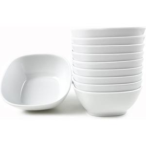 4.4-inch Melamine Dessert Bowl Kids Plastic Bowls,Small Bowl For Ice Cream Snacks Rice Salad Soup Cereal.Set of 10(White)