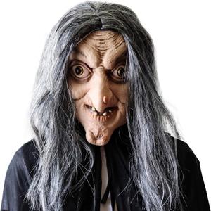 Halloween Novelty Scary Latex Witch Mask Novelty Dressing Up For Halloween Party Realistic Old Woman Face Men's Masquerade