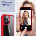 3 x UniqueMe [5 in 1 Design for iPhone 14 Pro 6.1 inch Case, 2 Pack Screen Protector Tempered Glass + 2 Pack Camera Lens Protector, [Non-Yellowing] Shockproof Ultra Thin Protective Cover - Red