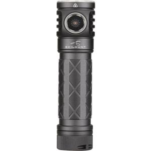 SKILHUNT EC200S-RED 1400 lumens White and Red Beam USB-C Rechargeable Powerful EDC Flashlight - Lightweight, Compact Mini Pocket Light Camping Hiking Running Waterproof Outdoor (High CRI 5000K, Grey) (Gray)