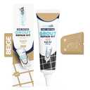 PentaUSA Warm Beige Tile Grout Repair Kit - Premixed Sanded Grout for Bathroom Shower Kitchen Floor, Beige Collection, Water-Resistant Filler Tube with Applicator, Easy DIY Restore (8.8oz / 250g)